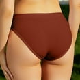 thumbnail image 3 of Bigersell Womens Briefs Clearance Thermal Underwear Briefs Panty Style P-1692 Polyester Bikini Panties Ladies Thongs Briefs High Waist Women's Panties Brown M, 3 of 3