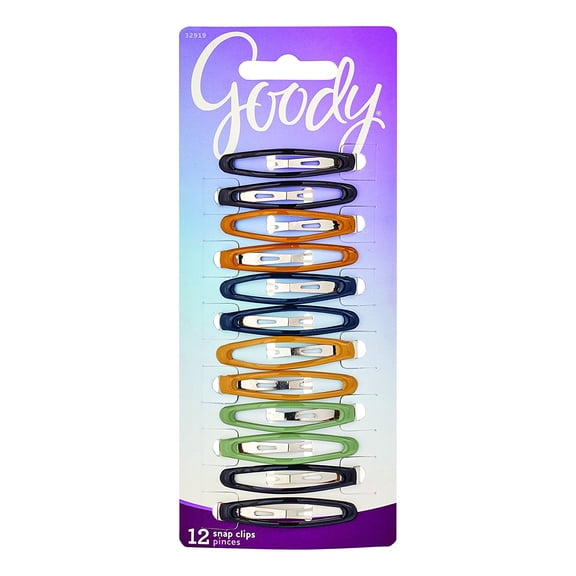 Goody Epoxy Contour Hair Clips Assorted Colors 12 Count 1942344