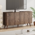 thumbnail image 7 of AVAWING Wave Fluted Cabinet with Storage, 4 Doors Sideboard Buffet, Modern Accent Cabinet, Brown, 7 of 7