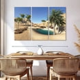 thumbnail image 3 of Elephant Stock Oasis In The Desert Wall Art - Horizontal Multi Panel Canvas - Living Room Wall Decor - Nature Multi Panel - Brown And Teal Decor - 65" x 42", 3 of 8