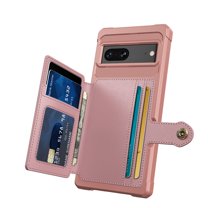 ELEHOLD Case for Google Pixel 7 2022, Wallet Credit Card Slot PU Leather Case Support Magnetic Car Mount Flip Stand Cover for Google Pixel 7,Rosegold