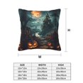 thumbnail image 3 of Halloween Throw Pillow Covers, Halloween Pumpkin Castle A Square Pillow Cases with Invisible Zipper for Halloween Decorations, Farmhouse Halloween Decor 12x12, 3 of 7