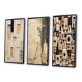 thumbnail image 3 of Designart "Vintage Minimalism New Order Abstract" Modern Geometric Framed Wall Art Set Of 3 - Beige Abstract Frame Gallery Set For Office Decor, 3 of 7