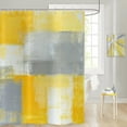 thumbnail image 3 of Yellow Stall Shower Curtain, Watercolor Yellow Contemporary Brush Strokes Oil Painting Abstract Geometric Bathroom Curtain Bathtub Decor Waterproof Fabric with Hooks, 36" Wx72 L, 3 of 6