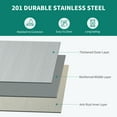 thumbnail image 4 of Dextrus Stainless Steel Table, 30" X 24" Work Table with Wheels, 3 Shelves Metal Table Prep Table for Home Kitchen Restaurant Garage Warehouse Outdoor, 4 of 8