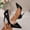 Black, variant on YTCAMLO 3.9 inch D'Orsay High Heels for Women Sexy Fashion Pointed Closed Toe Work Shoes Classic Night Club Wedding Dress Shoes