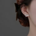 thumbnail image 3 of Sterling Silver CZ Bow Studs Earrings for Women Teens Bowknot Studs Earrings, 3 of 6
