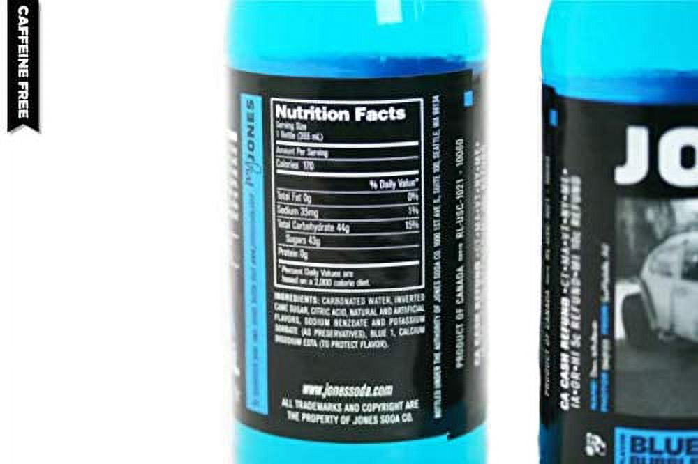 Jones Soda 12 ounce Glass Bottles (Blue Bubblegum, 12 Bottles)