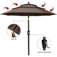 thumbnail image 3 of ABCCANOPY 9FT 3 Tiers Patio Umbrella With Crank Handle, Brown, 3 of 6