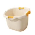 thumbnail image 3 of Cubo de ducha con asiento de apoyo, antideslizante, portátil, cómodo, cubo de baño para bebés, bañera para niños recién nacidos Amarillo S, 3 of 9