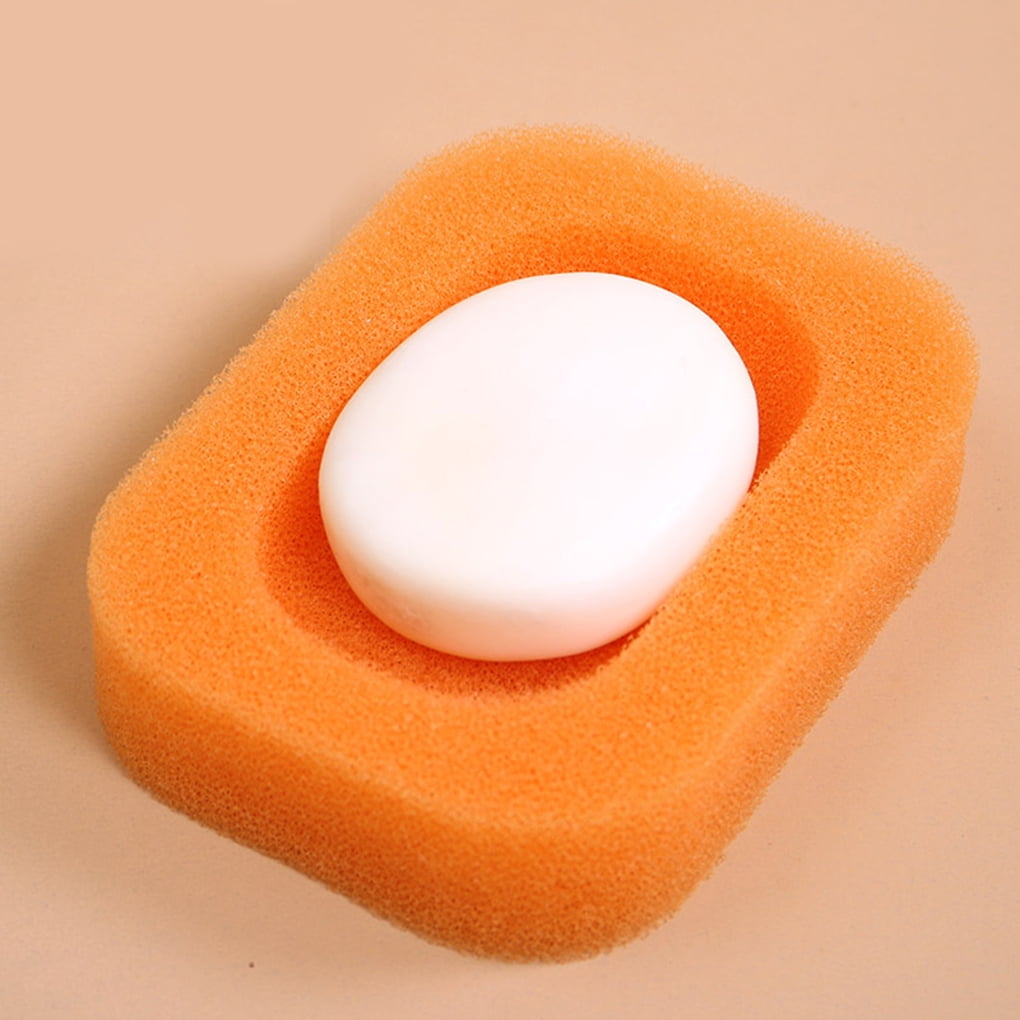 Water Absorption Sponge Soap Dish Leachate Tray Draining Holder Bathroom Kitchen