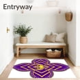 thumbnail image 3 of ODIKA 2'x3' Machine Washable Non-Slip Area Rug, Inspired Interlocking with Crest Detail High Traffic Rug, Purple, 672029, 3 of 5