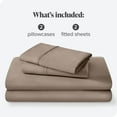 thumbnail image 7 of Bare Home Ultra-Soft Fitted Sheet + Pillowcase Set - Premium 1800 Collection - Deep Pocket - Split King, Taupe, 7 of 7