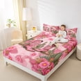 thumbnail image 4 of jejeloiu Bohemian Cowgirl Boots Bed Sheets,Desert Botanical Cactus King Sheets,Pink Flower Floral Sheet Set For Girls Teens,Ultra Soft Home Decor,4-Piece, 4 of 7