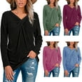 thumbnail image 3 of Haute Edition Women's Pleat Stitched V-Neck Tunic Top, 3 of 3