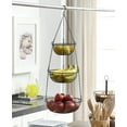 thumbnail image 2 of SunnyPoint 3 Tier Hanging Fruit Basket, Black Coating, 2 of 4