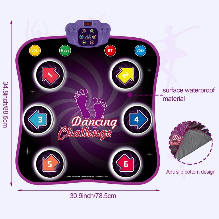DTOWER Dance Mat,Light up Dance Pad with Wireless Bluetooth Music