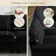 thumbnail image 6 of Wiilayok 153" Oversized U-Shaped Cloud Couch Sectional with Modular Design for Living Room: Comfy Corduroy, Ottoman, USB Port, Cup Holder, Armrest Storage, Side Pocket, Black, 6 of 10
