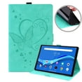 thumbnail image 4 of SaniMore Case for Lenovo Tab M10 10.1 inch 3rd Generation TB-328F, PU Leather Embossed Butterfly Shockproof TPU Back Card/Pen Holder Anti-slip Stand Full Protective Fashion Wallet Cover, Green, 4 of 8