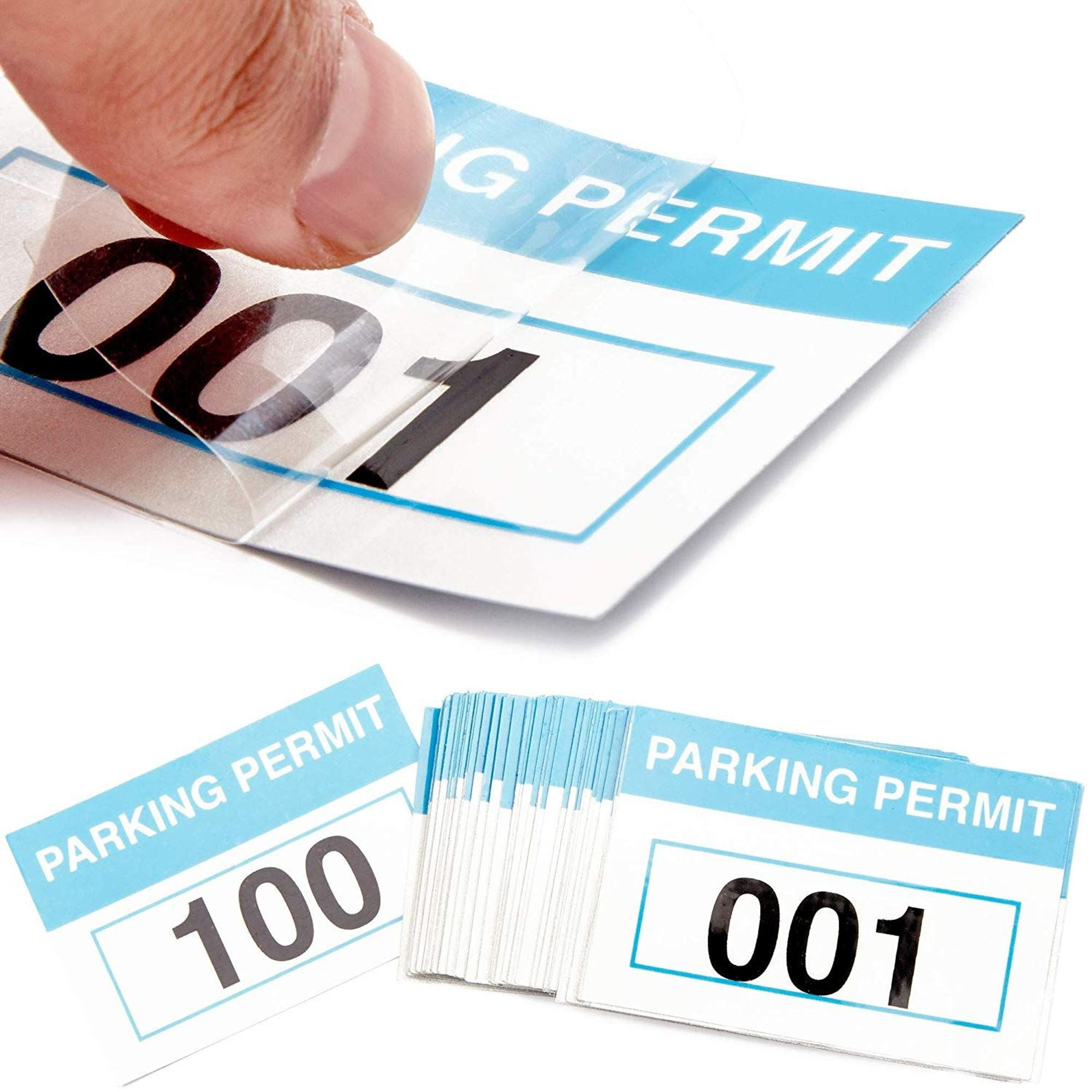 100 Pack Front Adhesive 1100 Numbered Parking Permit Stickers for Car