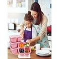 thumbnail image 4 of Reusable 4-Compartment Snack Container, Bento-Style Divided Lunch Box for Work, Travel & Meal Prep,1PC Pink, 4 of 11