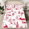 thumbnail image 2 of Manfei Christmas Reindeer Snowmen Bed Sheets,Western Farmhouse Cabin King Sheets,Happy New Year Sheet Set For Girls,Microfiber Bedroom Decor,4 Pieces, 2 of 7