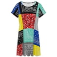 thumbnail image 3 of Bandana Paisley Patchwork Pattern Sundress Short Sleeve Dress Summer Women Clothes Dress for Women Dresses, 3 of 7