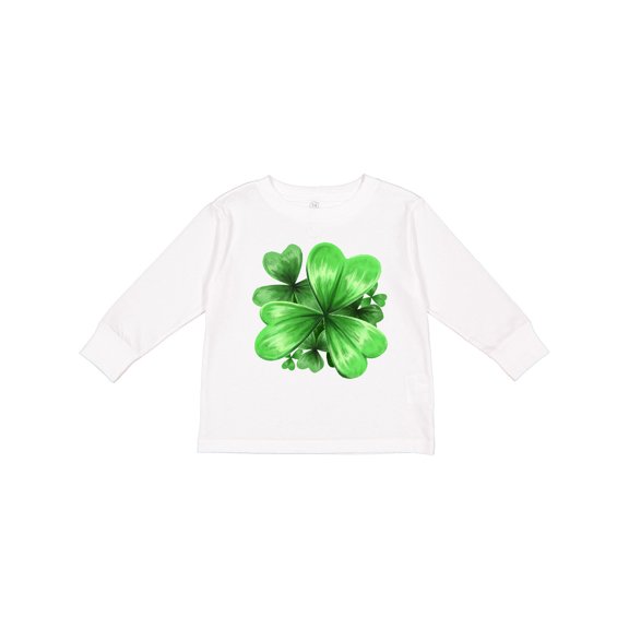 Inktastic Painted Clover Patch- shamrocks for St. Patricks Day Boys or Girls Long Sleeve Toddler T-Shirt