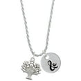 thumbnail image 1 of Delight Jewelry Silvertone Tree of Life Silvertone Script Initial Disc - & - Charm Necklace, 20"+3", 1 of 4
