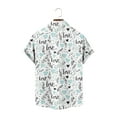 thumbnail image 5 of Handshe Men's Short Sleeve Button-Up Shirt with Turn-Down Collar for Casual and Daily Wear, 5 of 6