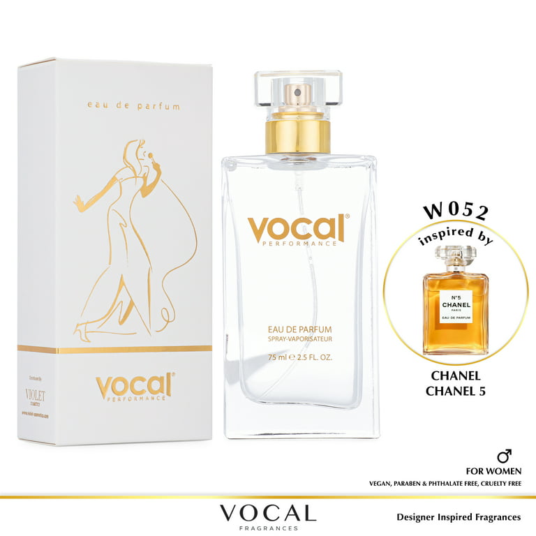 Vocal Fragrance Inspired by Chanel Chanel 5 Eau de Parfum For Women 2.5 FL.  OZ. 75 ml. Vegan, Paraben & Phthalate Free Never Tested on Animals 