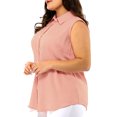 thumbnail image 4 of Unique Bargains Women's Plus Size Sleeveless Button Down Work Fashion Tank Top 2X Dusty Rose, 4 of 7