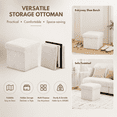 thumbnail image 2 of Casa Pura Furniture Storage Cube Ottoman White Plush Faux Rabbit Fur Foldable with Hidden Storage Square 12 Inch, 2 of 7