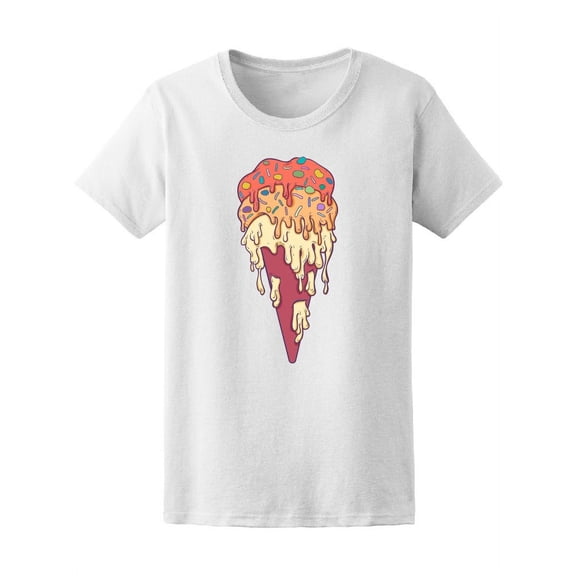Cute Colorful Melted Ice Cream T-Shirt Women -Image by Shutterstock, Female XX-Large