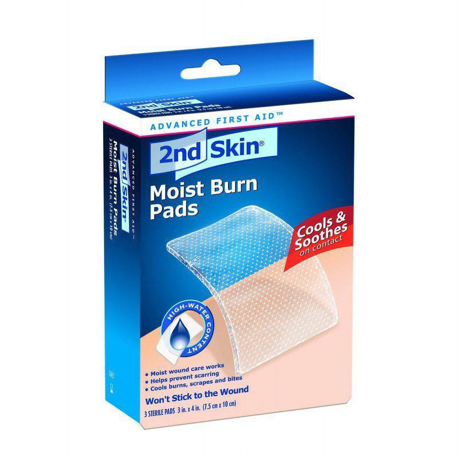 Spenco 2nd Skin Moist Burn Pads, Large (3 x 4 Inches), 3-Count