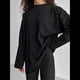 thumbnail image 5 of Camisetas de Larga con Cuello Redondo Extragrande para Mujer, Blusas Básicas de Otoño, Ropa Informal de Entrenamiento Y2K. Negro L, 5 of 8