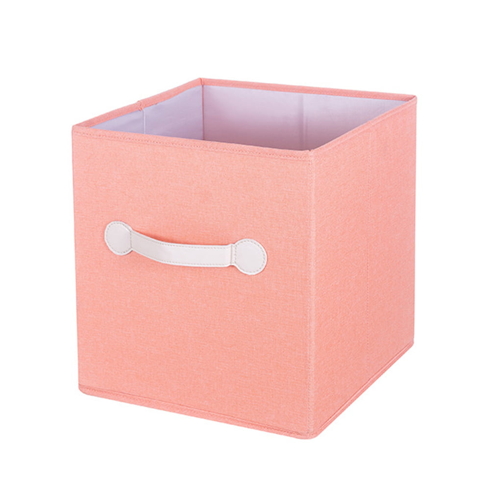 Pack of 4 Folding Storage Boxes Pink Space Saver Home Bedroom Playroom Toys 