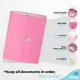 thumbnail image 2 of Enday Accordion Folder with Pockets Accordian A4 Paper Organizer & Document Holder, Pink 1 Pack, 2 of 7