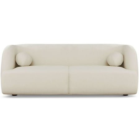 Querno Modern Luxury Japandi Style Boucle Fabric Curvy Sofa Couch in Cream