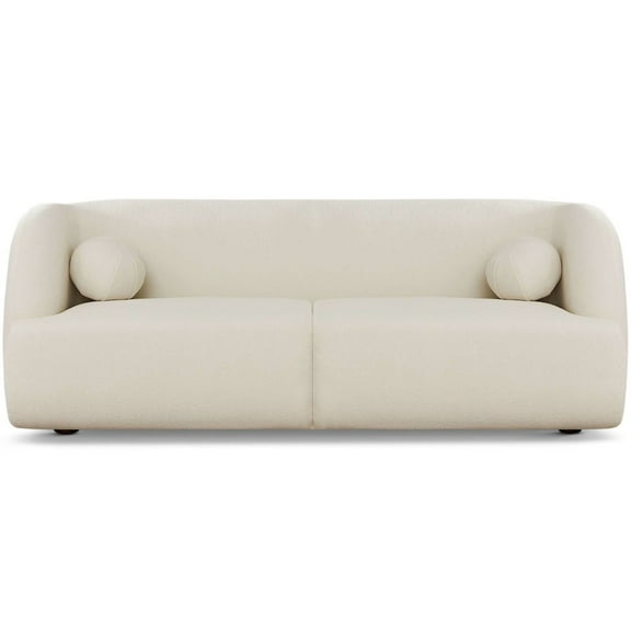 Querno Modern Luxury Japandi Style Boucle Fabric Curvy Sofa Couch in Cream
