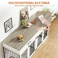 thumbnail image 6 of Rophefx 72" Dog Crate Furniture for 2 Dogs,Large Kennel with 2 Drawers and 4 Bowls,Wooden Heavy Duty Indoor Dog House,White Grey, 6 of 10