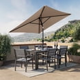 thumbnail image 1 of CorLiving 6.5ft x 6.5ft Square Tilting Outdoor Market Umbrella with Steel Frame and Durable Canopy, Brown, 1 of 8