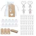 thumbnail image 2 of Elegant Party Favor Keychains – Guardian Heavenly Wings with Gift Bags & Thank You Tags – Perfect for Baby Shower, Bridal Shower, Wedding, Birthday Returns – White + Pink, 2 of 8