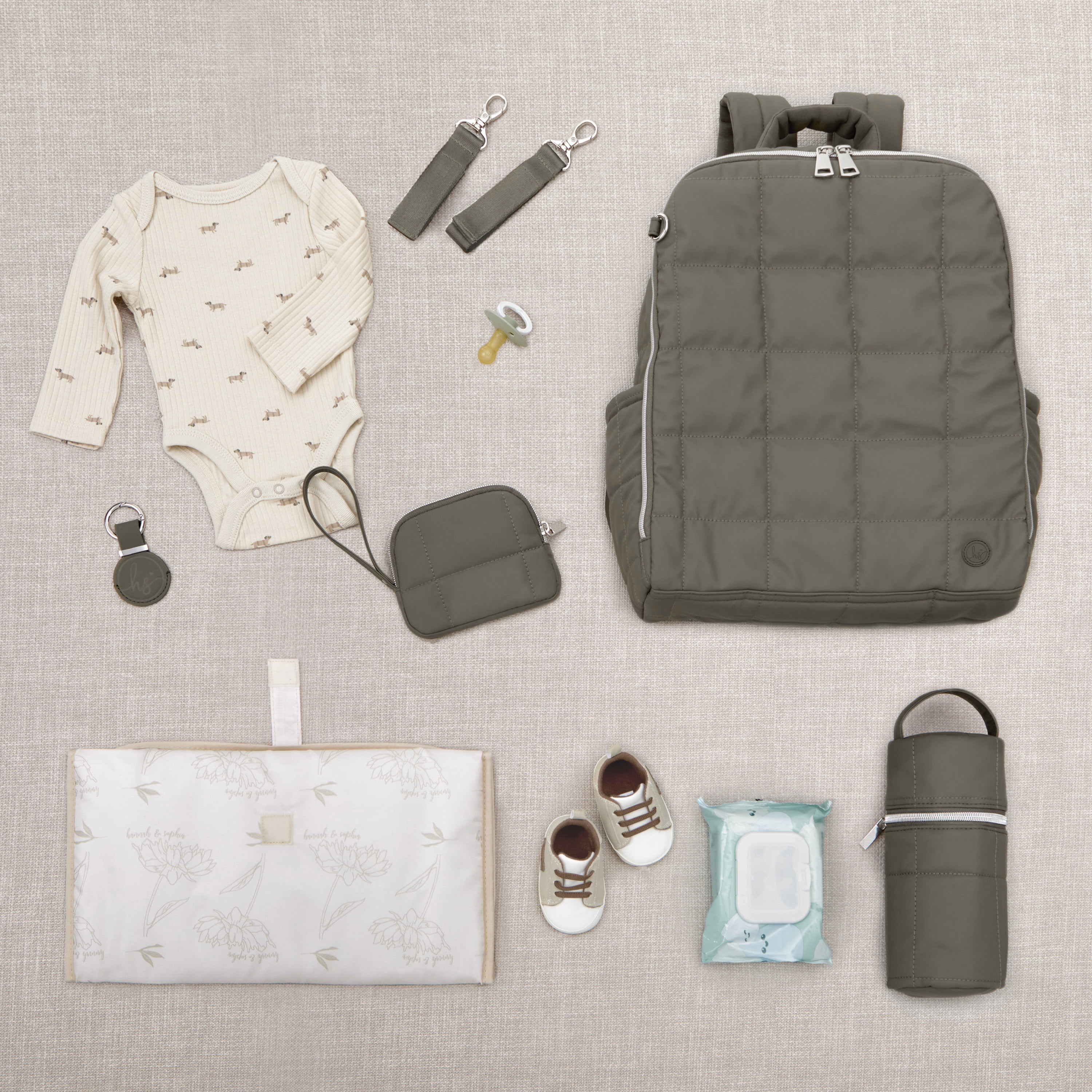Hannah & Sophia North Backpack 5pc Set, Forest Green