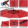 thumbnail image 4 of Topeakmart 10 ft Outdoor Hanging Cantilever Umbrella with 32 LED Lights & Adjustable Tilt, Red, 4 of 7