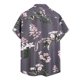thumbnail image 4 of Blusa informal de manga corta con estampado floral y botones para la playa para hombre Pompotops oipoqjl47256, 4 of 8