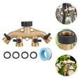 thumbnail image 3 of Shisuyan Brass Hose Connector 4 Way Hose Splitter Golden 1 Set, 3 of 8