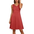 thumbnail image 5 of SwiftWear Women's Wrap V-Neck Sleeveless A-Line Midi Dress Plus Size Casual Summer Sundress Wedding Guest Dress, Red, 5 of 7