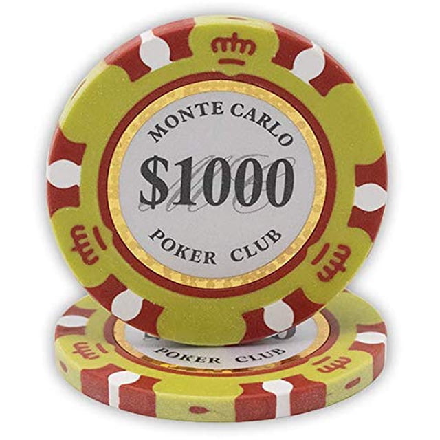 Fichas de póquer DA VINCI Monte Carlo Poker Club 14 g x50 amarillas