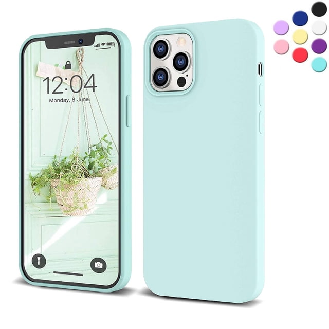 Entronix Funda de Silicona para iPhone 12 Pro Max, Suave Al Tacto, Antiarañazos y Antigolpes, Color Turquesa